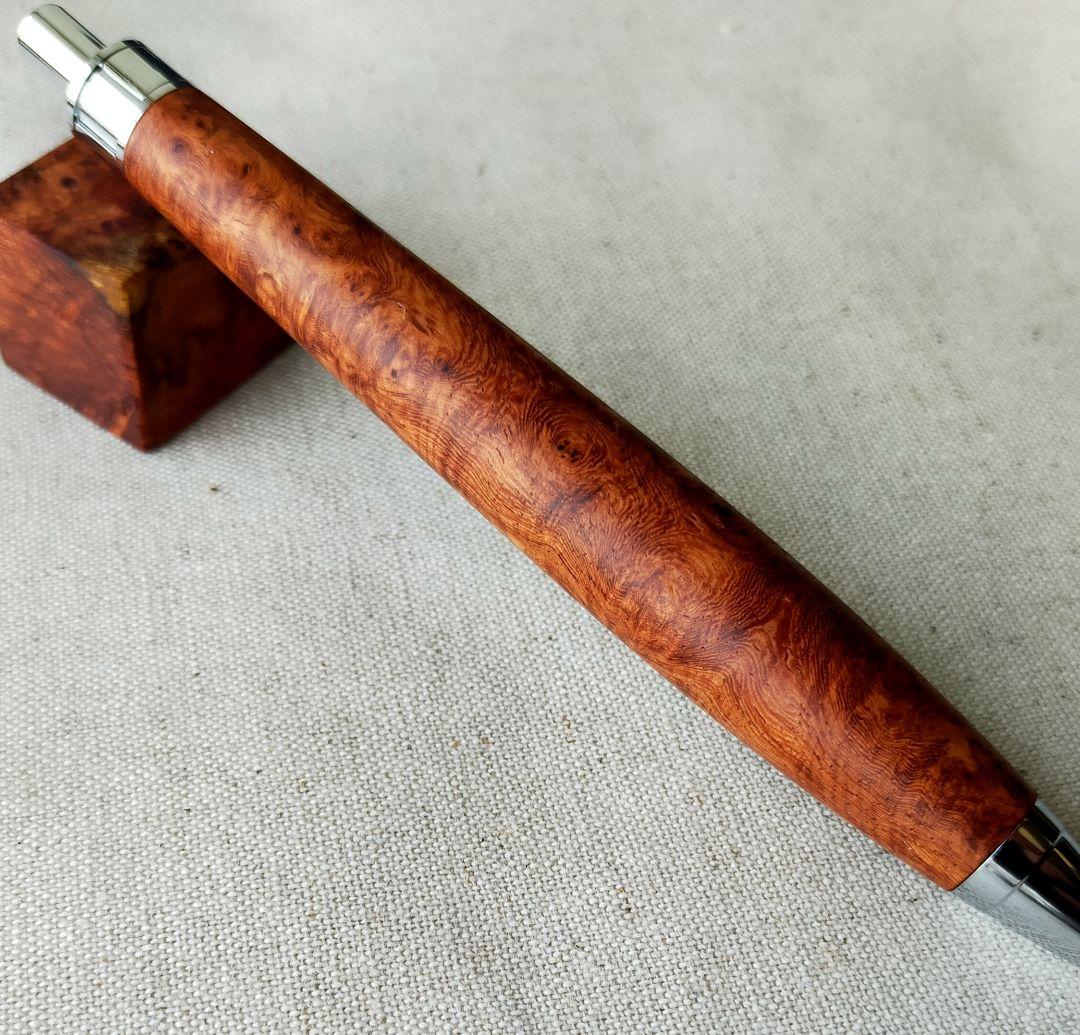 ハンドメイド　シャープペン　木軸　本花梨瘤杢　上杢　0.5mm