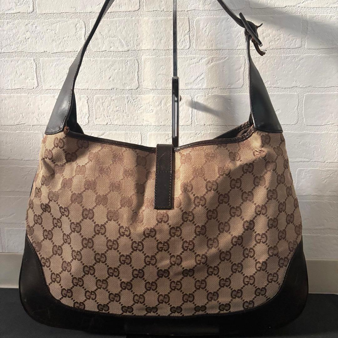 【本物】グッチ ジャッキー シェリーライン GGキャンバス y2k ハンドバッグ
