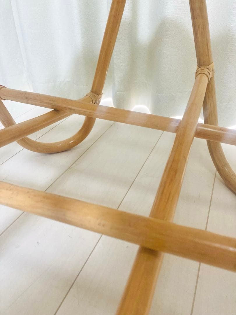 ラタン　ガラステーブル　センターテーブル　ローテーブル　藤