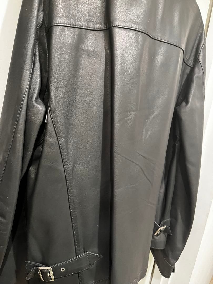 y*屋様 CINQUANTA／チンクワンタ グレー レザー シングルライダースジ