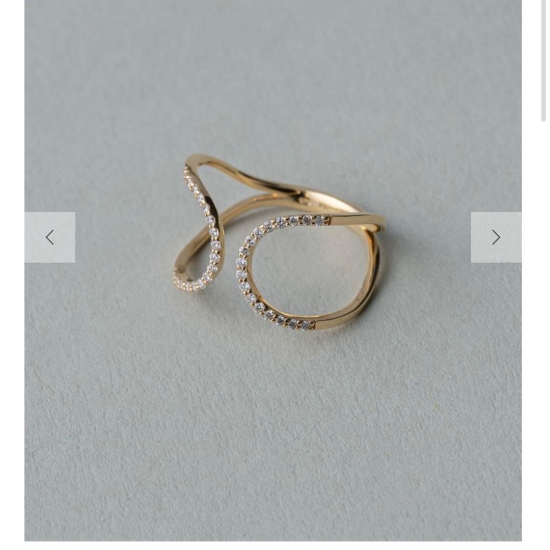 【ロミ様】ete K18YG パーティクル リング　ダイヤモンド0.1ct15号