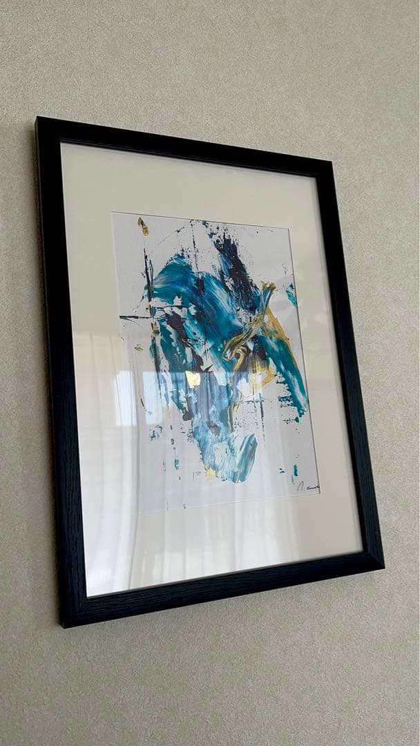 絵画　アート　青　金　インテリア　海外　ホテル　ギフト　新築祝い　モダン　抽象画