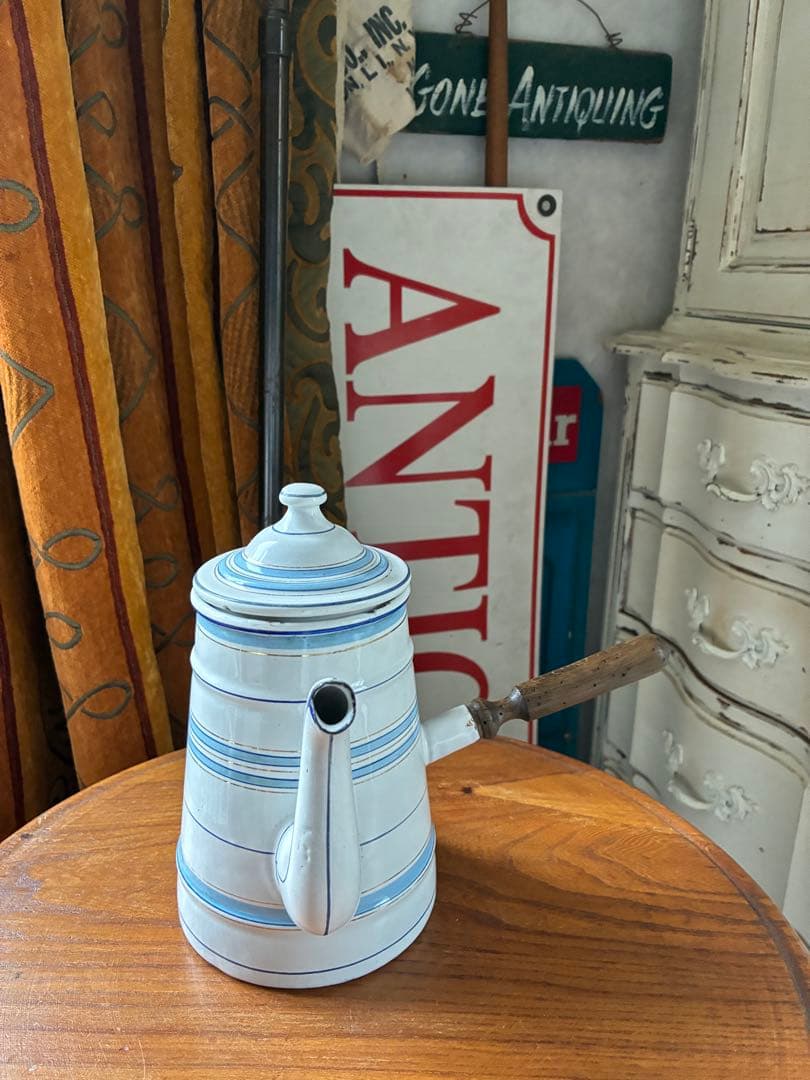 フランス　アンティーク　ホーロー　ポット　ショコラティエール　エトワール社　レア