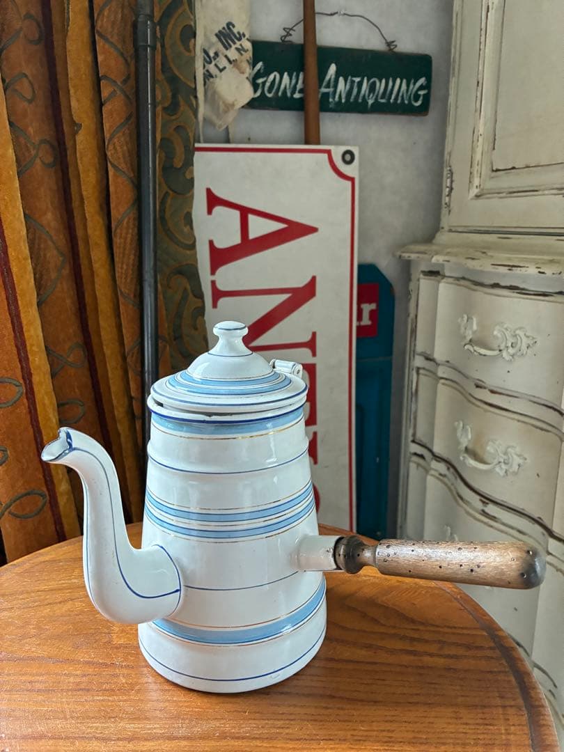 フランス　アンティーク　ホーロー　ポット　ショコラティエール　エトワール社　レア