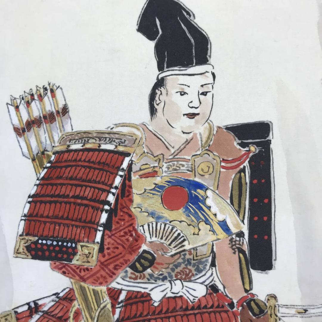 【真作】竹林愛作/武者絵/武士図/人物図/掛軸/名家伝来/AC-385