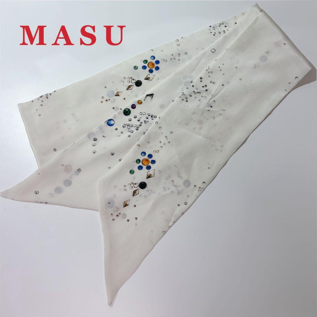 【希少】美品 MASU 23ss GALAXY SILK SCARF WHITE