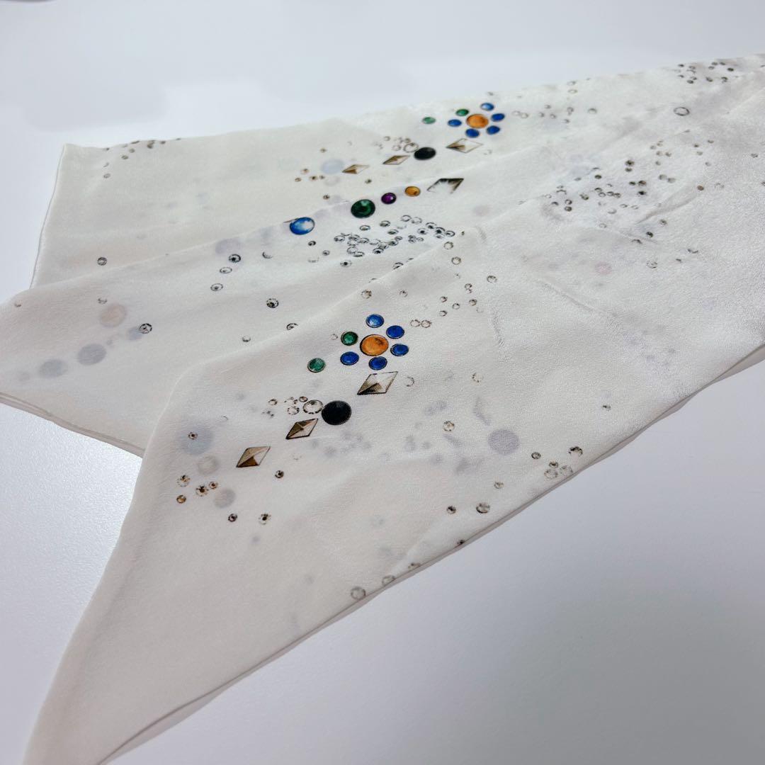 【希少】美品 MASU 23ss GALAXY SILK SCARF WHITE