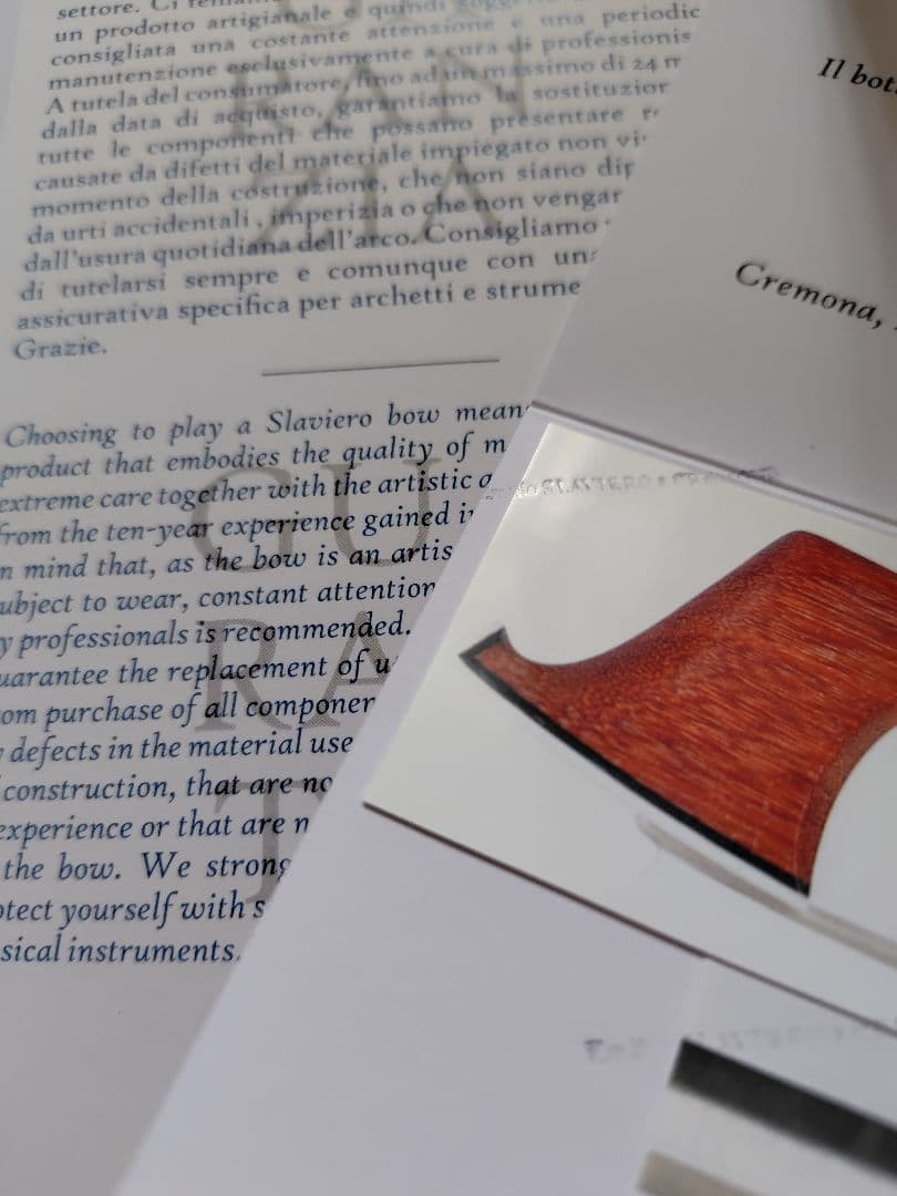 チェロ弓 SLAVIERO ATELIER 銀黒檀 製作証明書付
