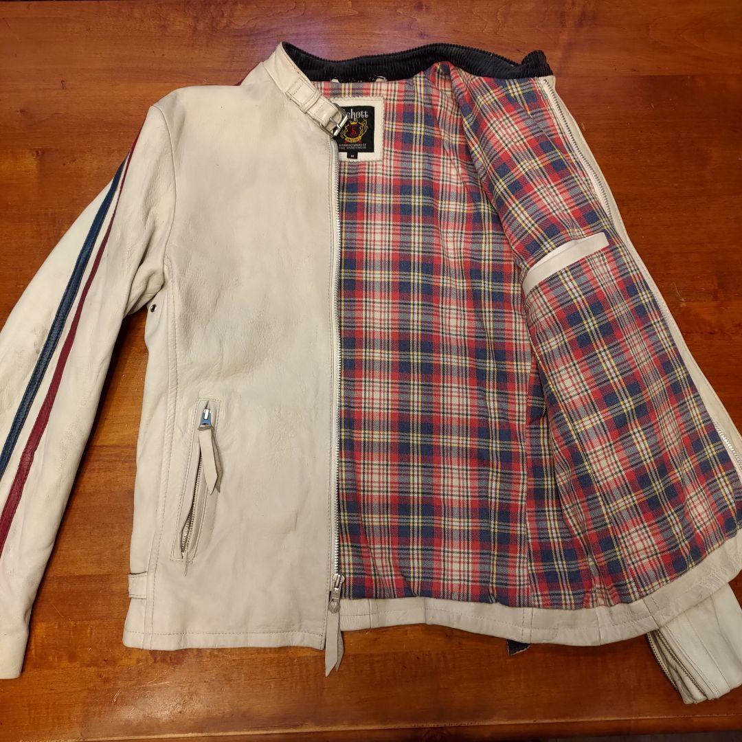 Schott ホワイトレザージャケット Mサイズ