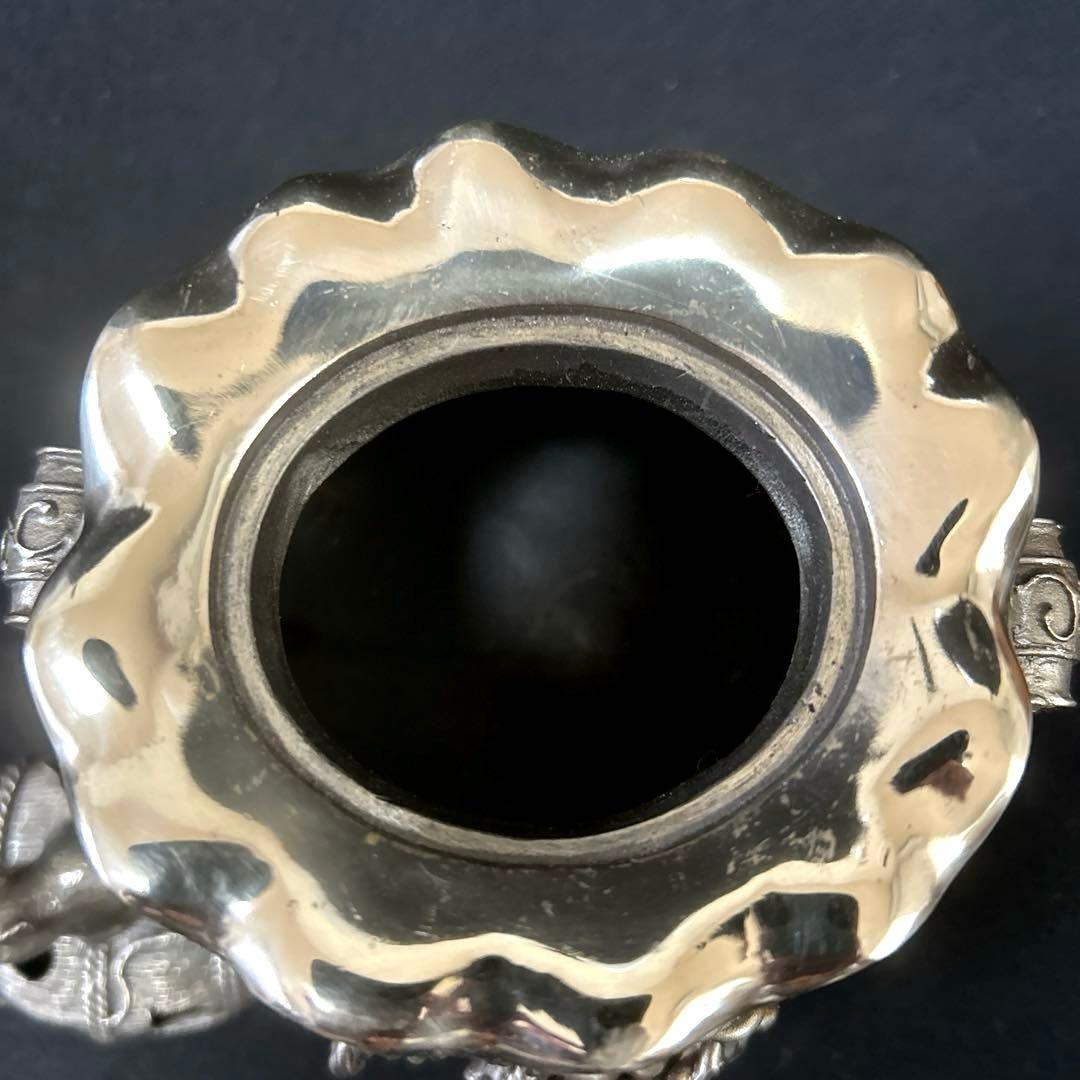 ・伝統工芸　高岡銅器　洋銀　香炉　須賀月芳　砂金袋　置物　インテリア　香道具