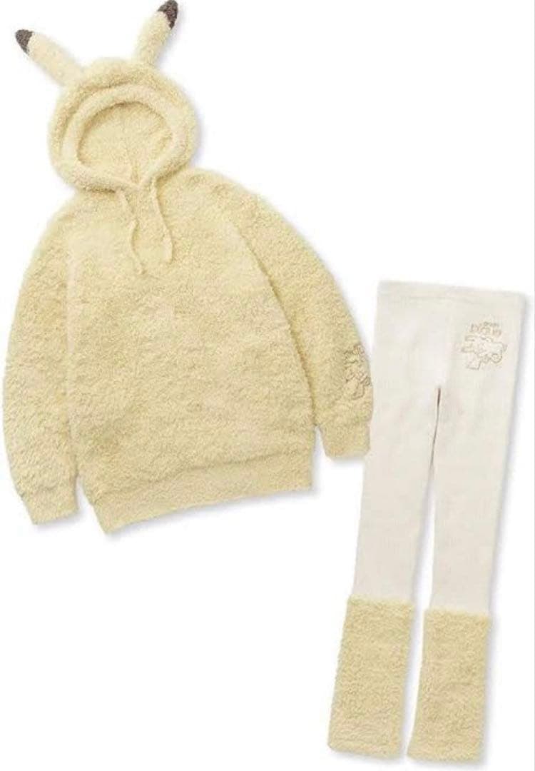 ジェラートピケ ポケモン　ピカチュウ フーディ&レッグウォーマーレギンスセット