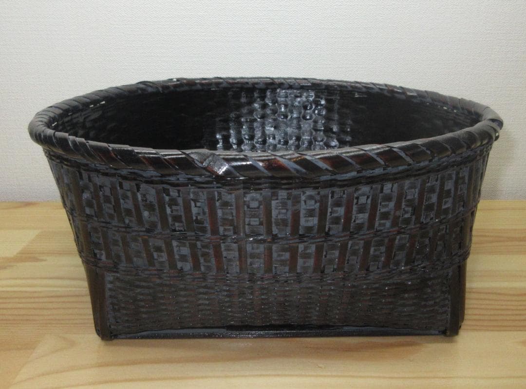 送料込【逢絢亭・新品】茶道具 水屋道具 炭斗 風炉用 細竹 染竹 木製 紙箱入り