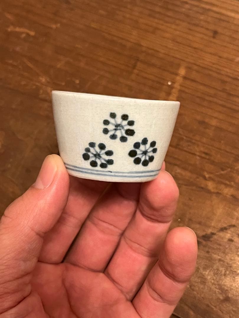 古伊万里　豆猪口　珍品　そばちょく　菊苺　蕎麦猪口　星座　薄手　民藝　くらわんか