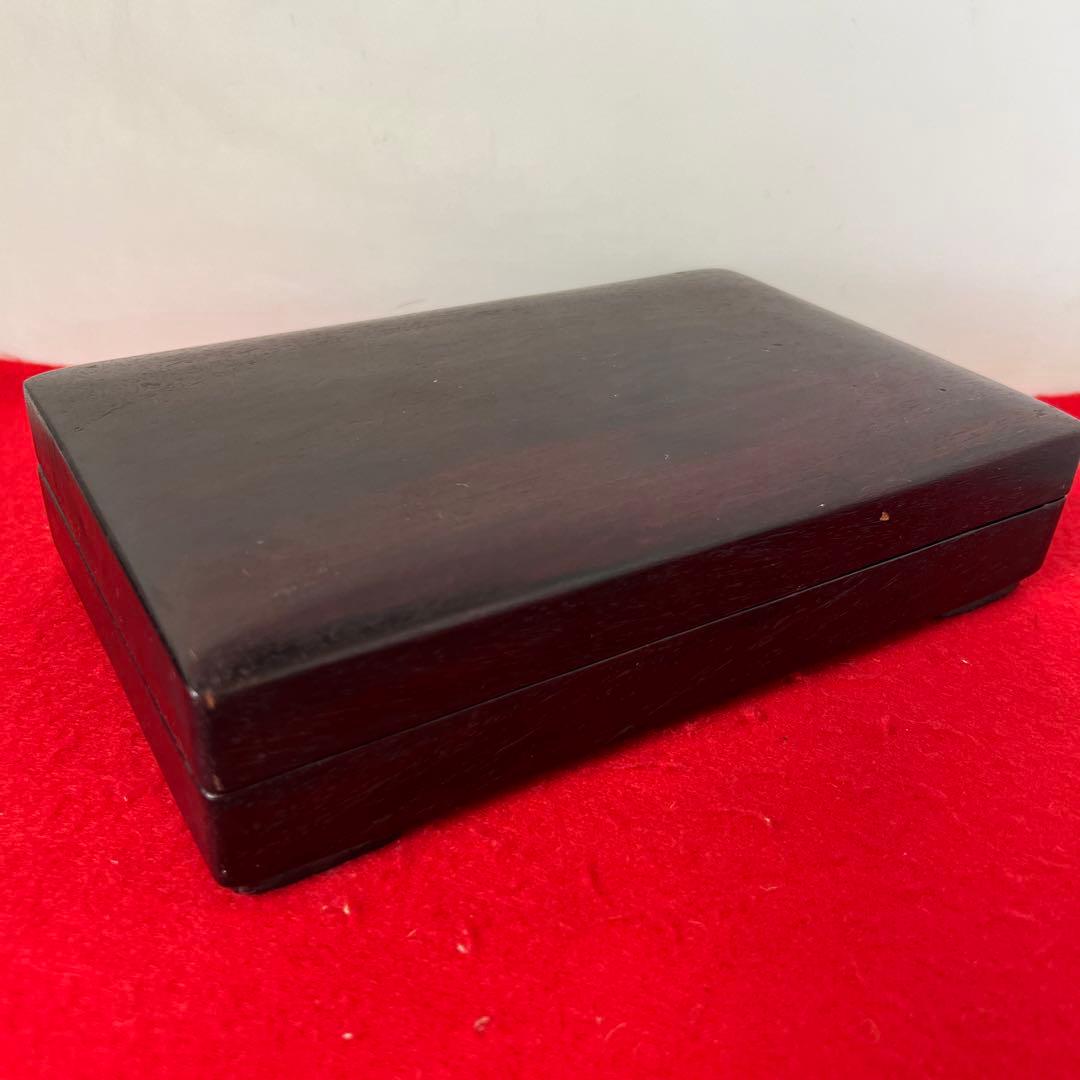 文房具 清時代五龍端硯 書　時代物　紫檀箱付き　西き--55