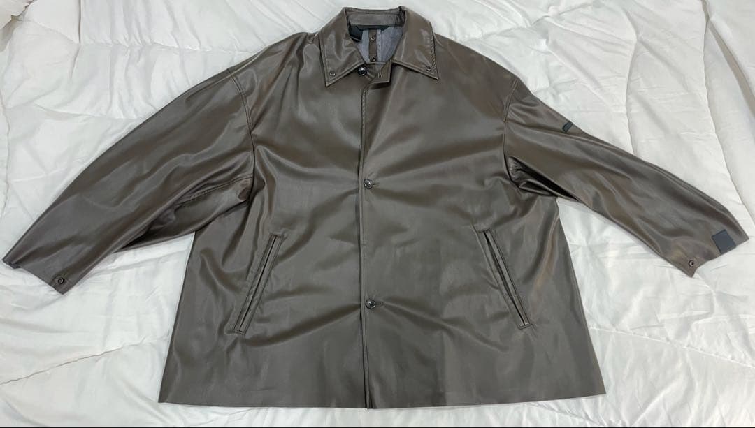 エヌハリウッドN. HOOLYWOODレザージャケットステンカラーコート36茶色