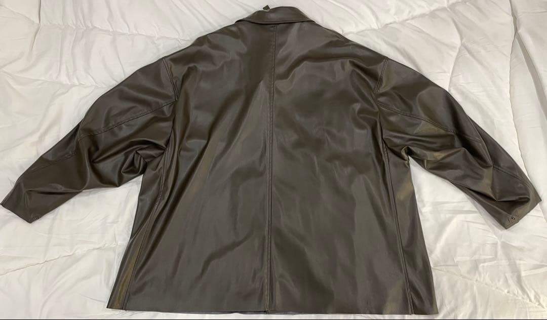 エヌハリウッドN. HOOLYWOODレザージャケットステンカラーコート36茶色