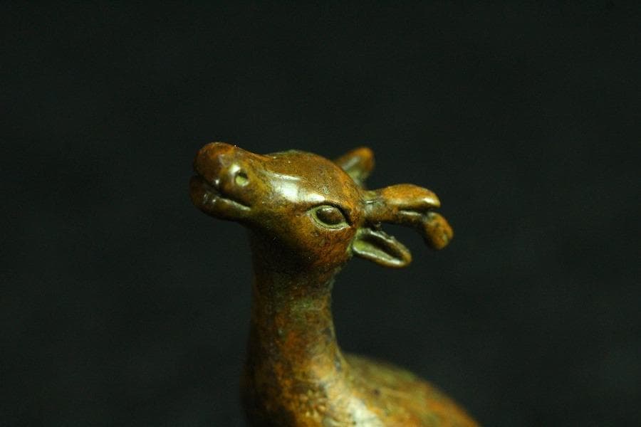 中国美術 鹿親子 印 文房四宝(K-YC533)