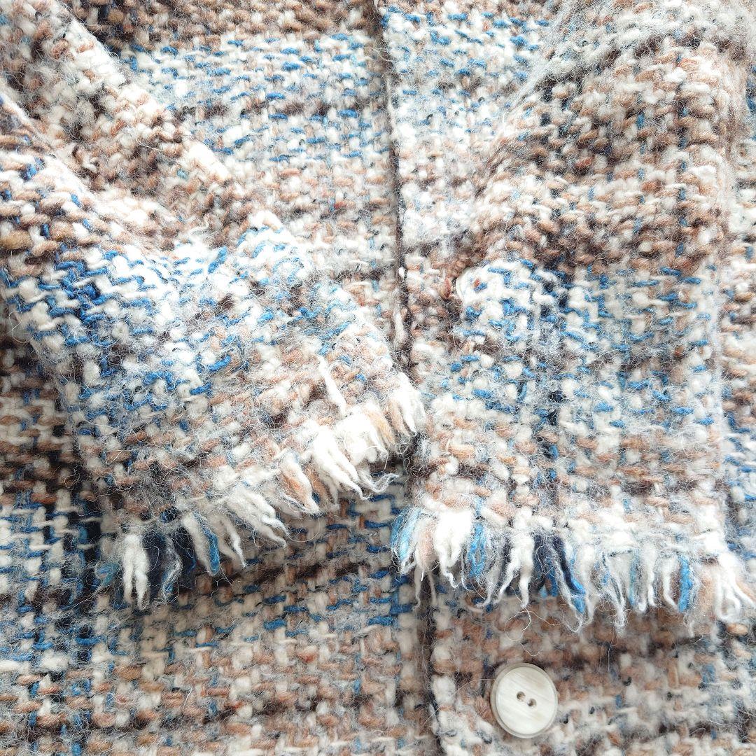 〇45R　ブランケット藍ツイードコート　45rpm　ハンドメイド