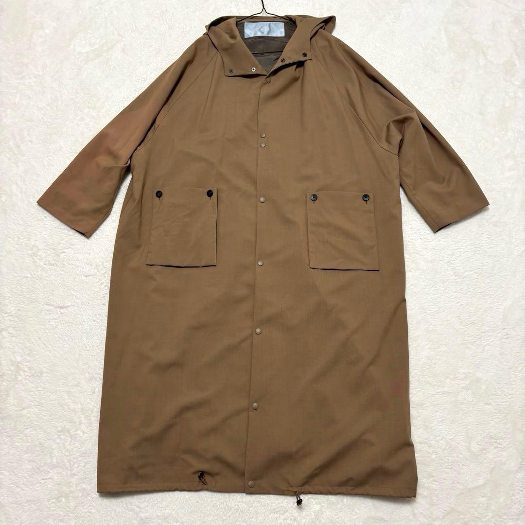 Dulcamara よそいきレイヤードビッグフラップロングコート ブラウン