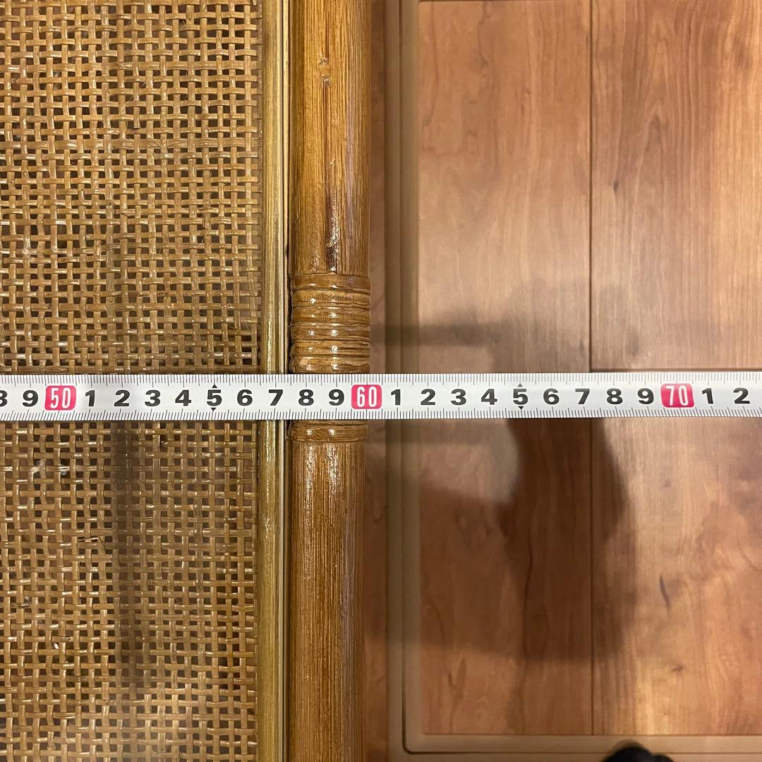 ✨【美品】✨昭和レトロ ラタン ガラス天板 センターテーブル ローテーブル