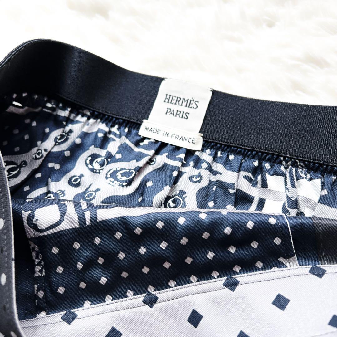 極美品　HERMES エルメス　シルク　スカート　宮廷の馬具　バンダナ
