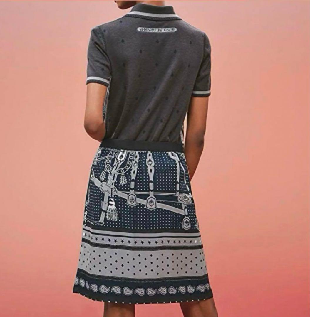 極美品　HERMES エルメス　シルク　スカート　宮廷の馬具　バンダナ