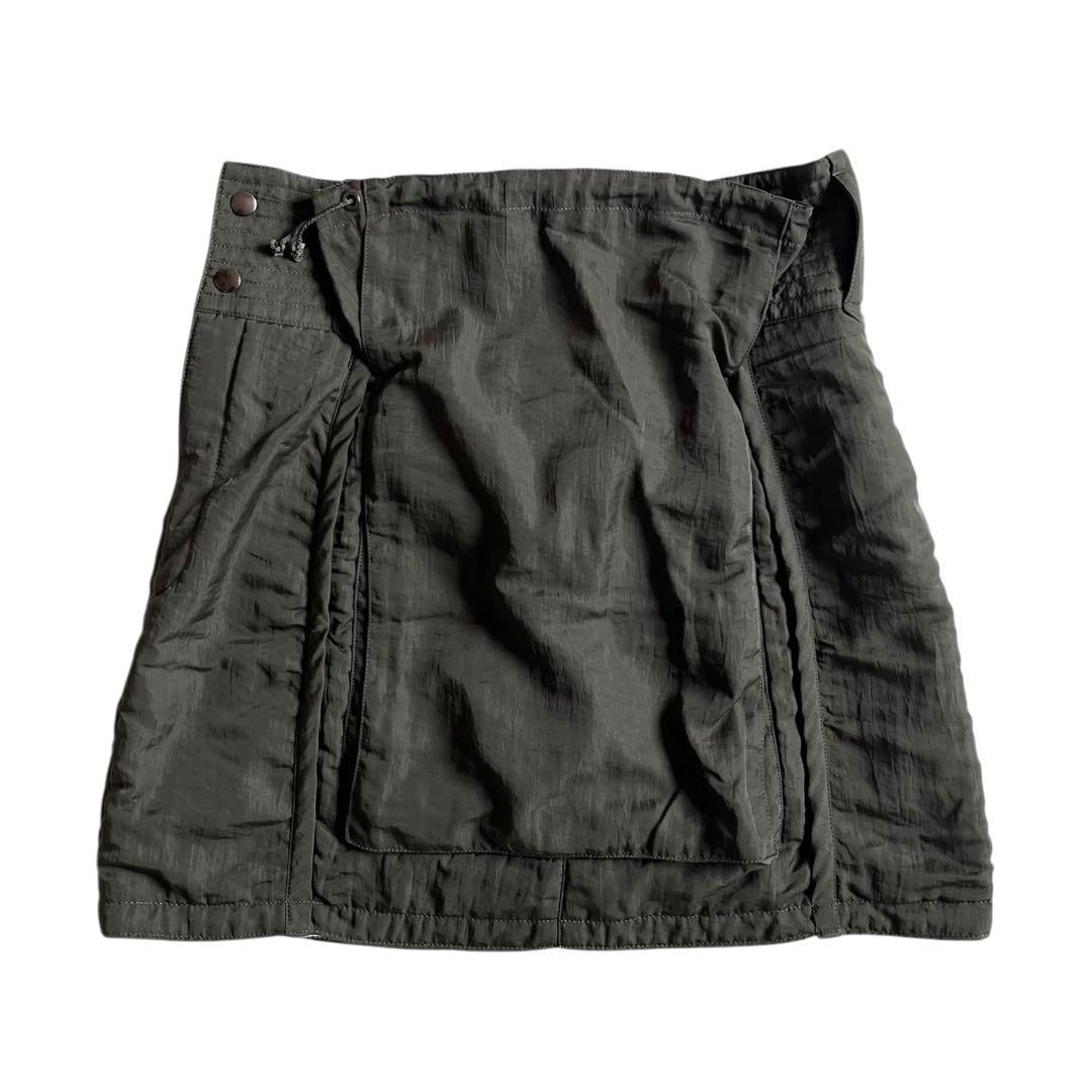 80s I.S. イッセイミヤケ 巾着ポケット ナイロン カーゴ スカート 稀少