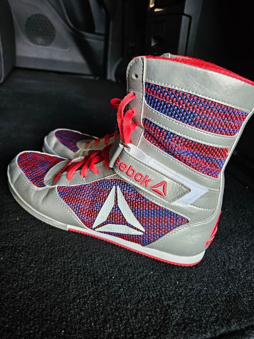 Reebok ボクシングシューズ ハイカット レッド/グレー/ブルー
