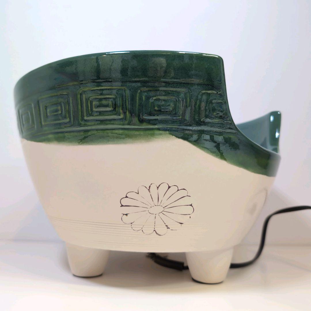 【未使用】 製造中止 野々田製 織部 電熱風炉 紅鉢型 裏千家向