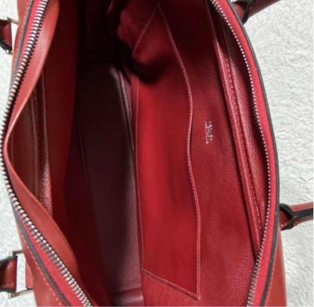 HERMES エルメス　バッグ プリュムドッグ　新品　コットン赤とベージュ