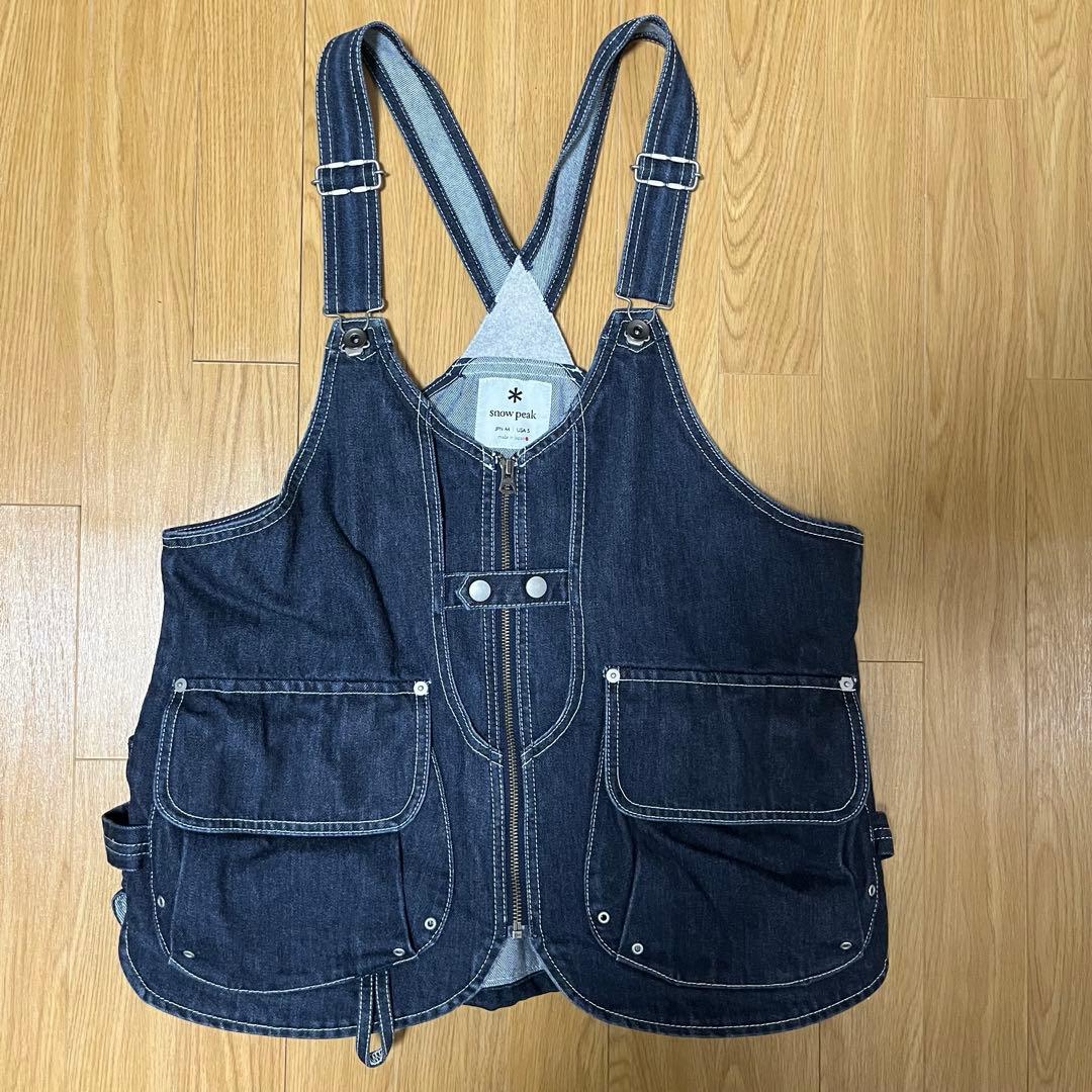 スノーピーク 焚き火ベスト　デニム　ネイビー　インディゴ Mサイズ