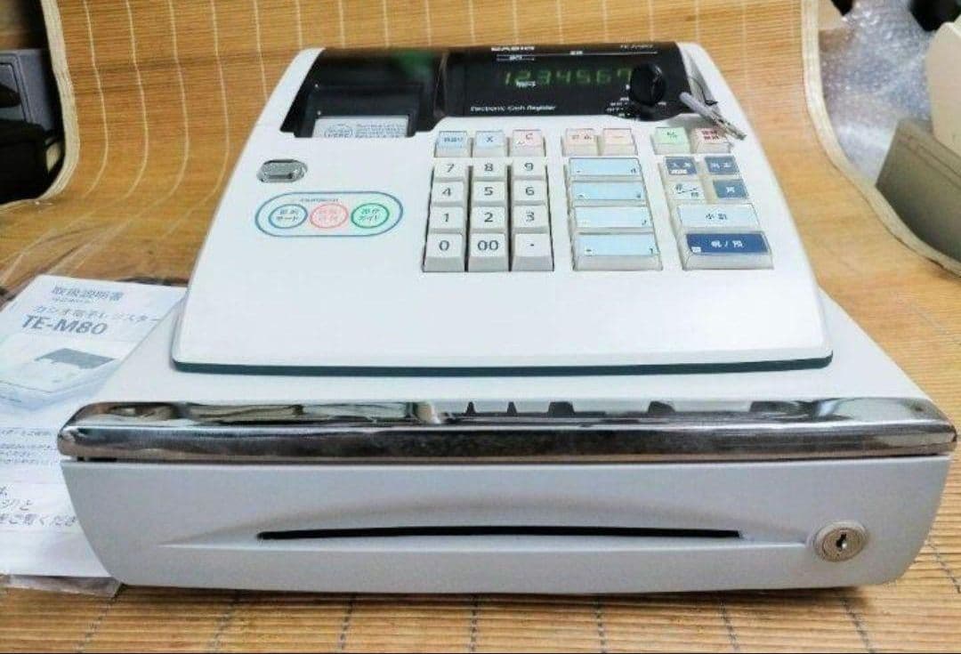 カシオレジスター　TE-M80　中古品　人気機種感熱紙　送料無料　357412
