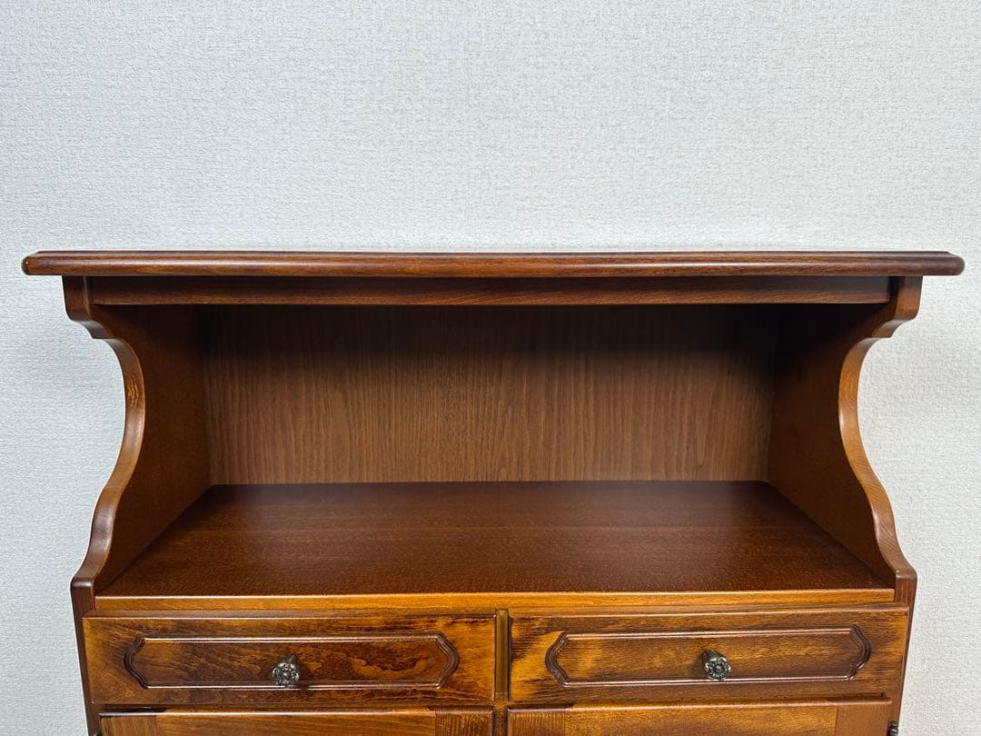 カリモク コロニアル 天然木 電話台 レンジ台 サイドチェスト ※i4※