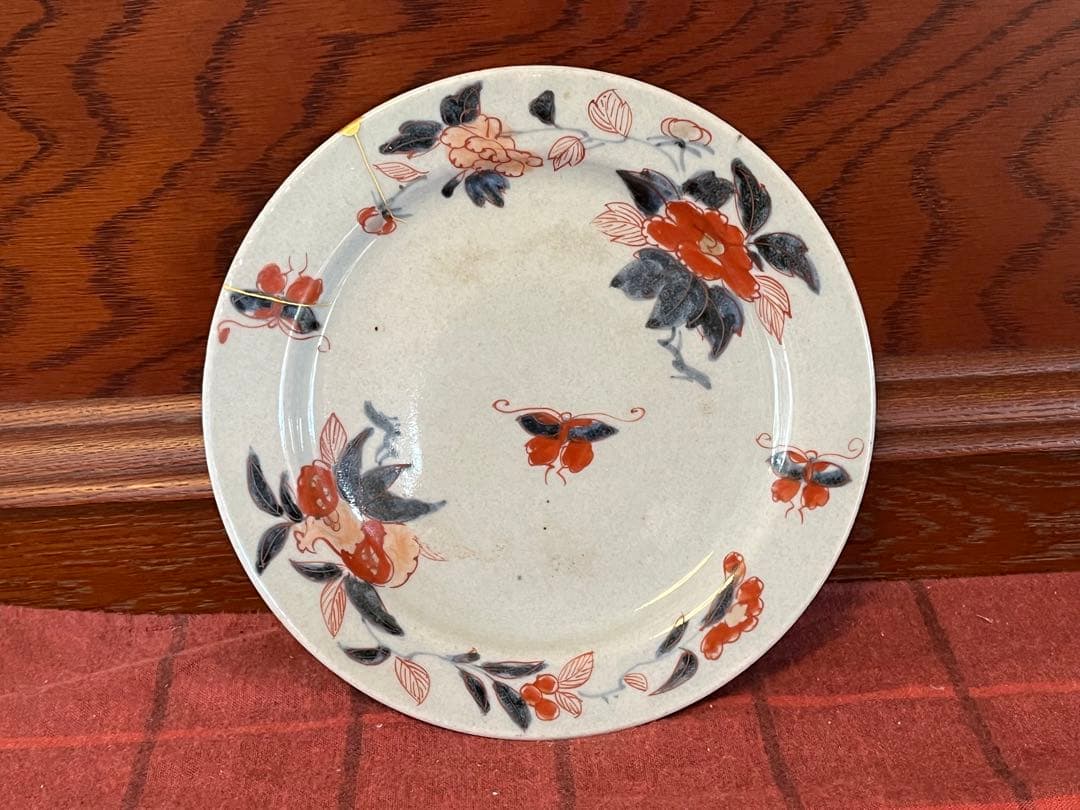 江戸中期頃　古伊万里６寸色絵皿