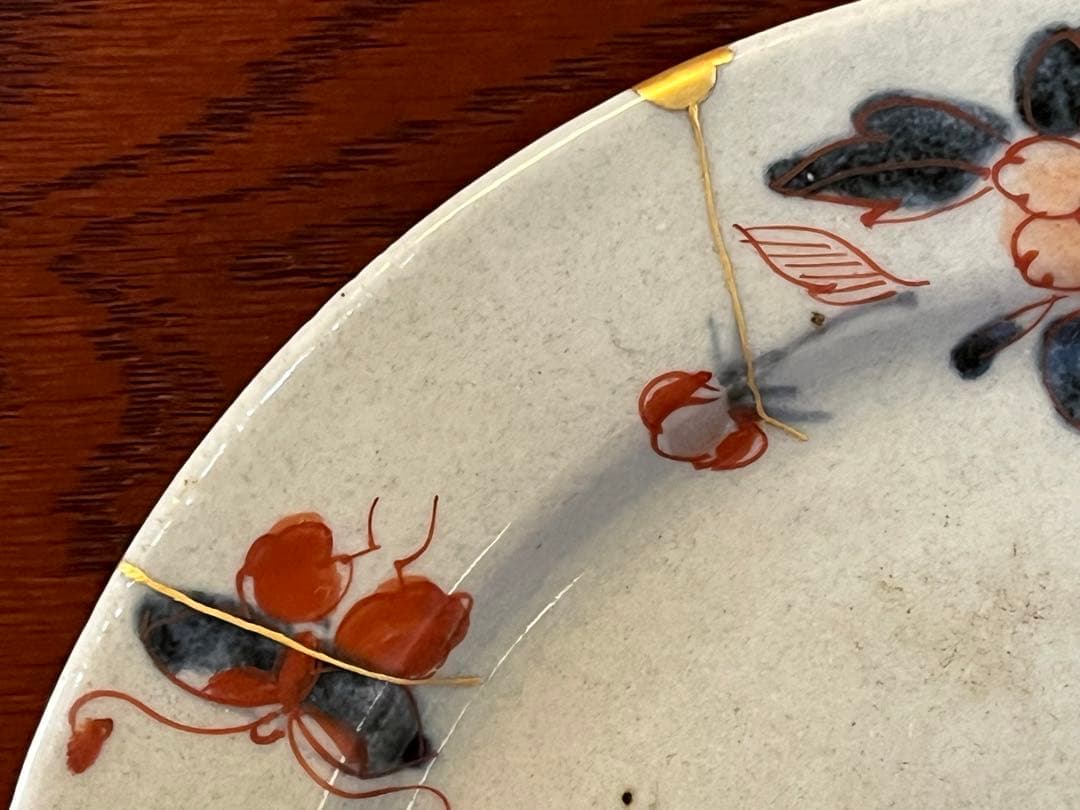 江戸中期頃　古伊万里６寸色絵皿