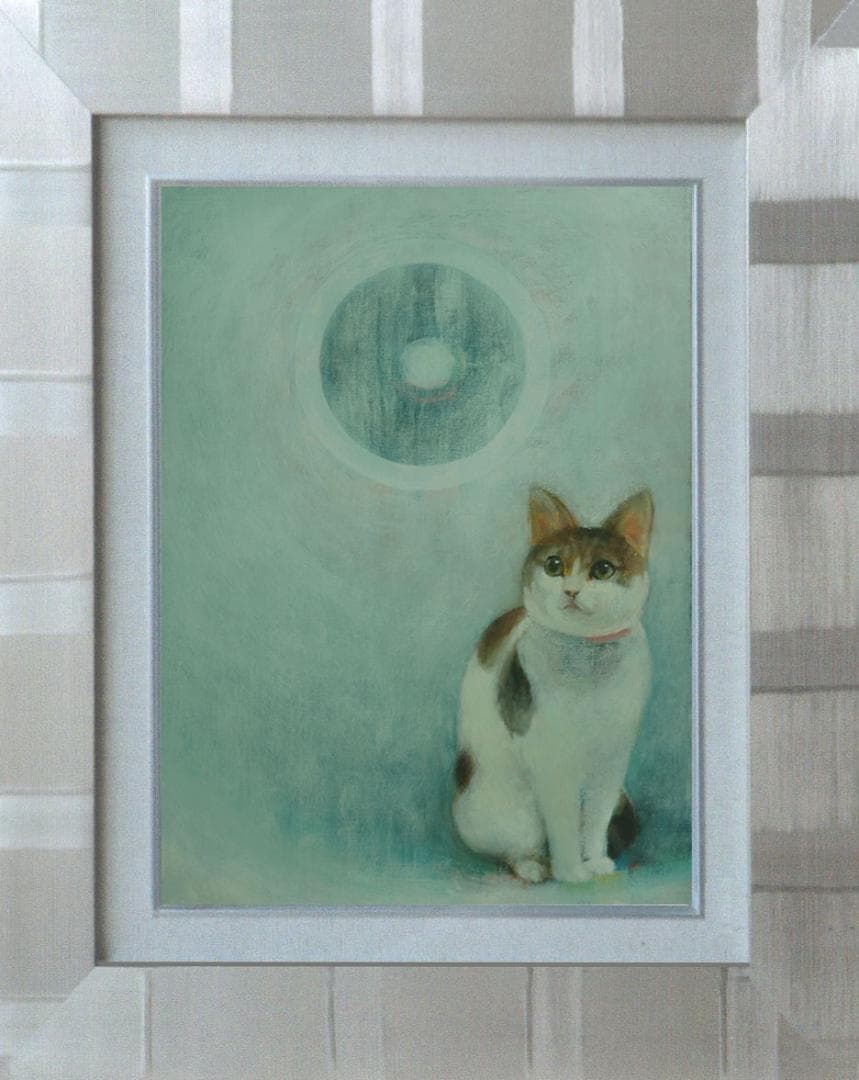 油絵 菅家令子 絵 絵画 インテリア F4-091418 可愛い子猫 はなちゃん