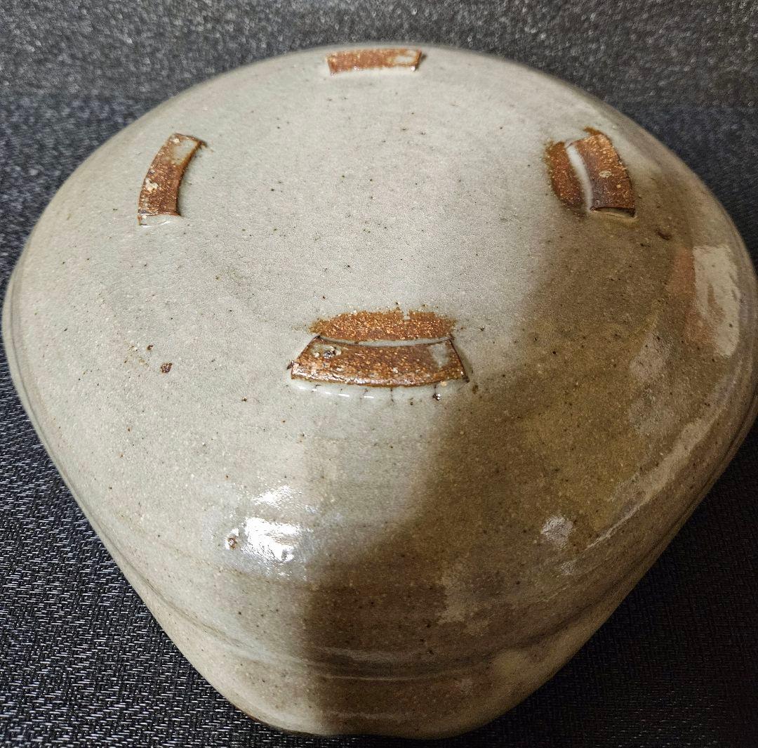 唐津焼　武造　絵唐津　鉄絵　草花図　四方隅切　大鉢　菓子鉢　盛り鉢　茶道具　共箱