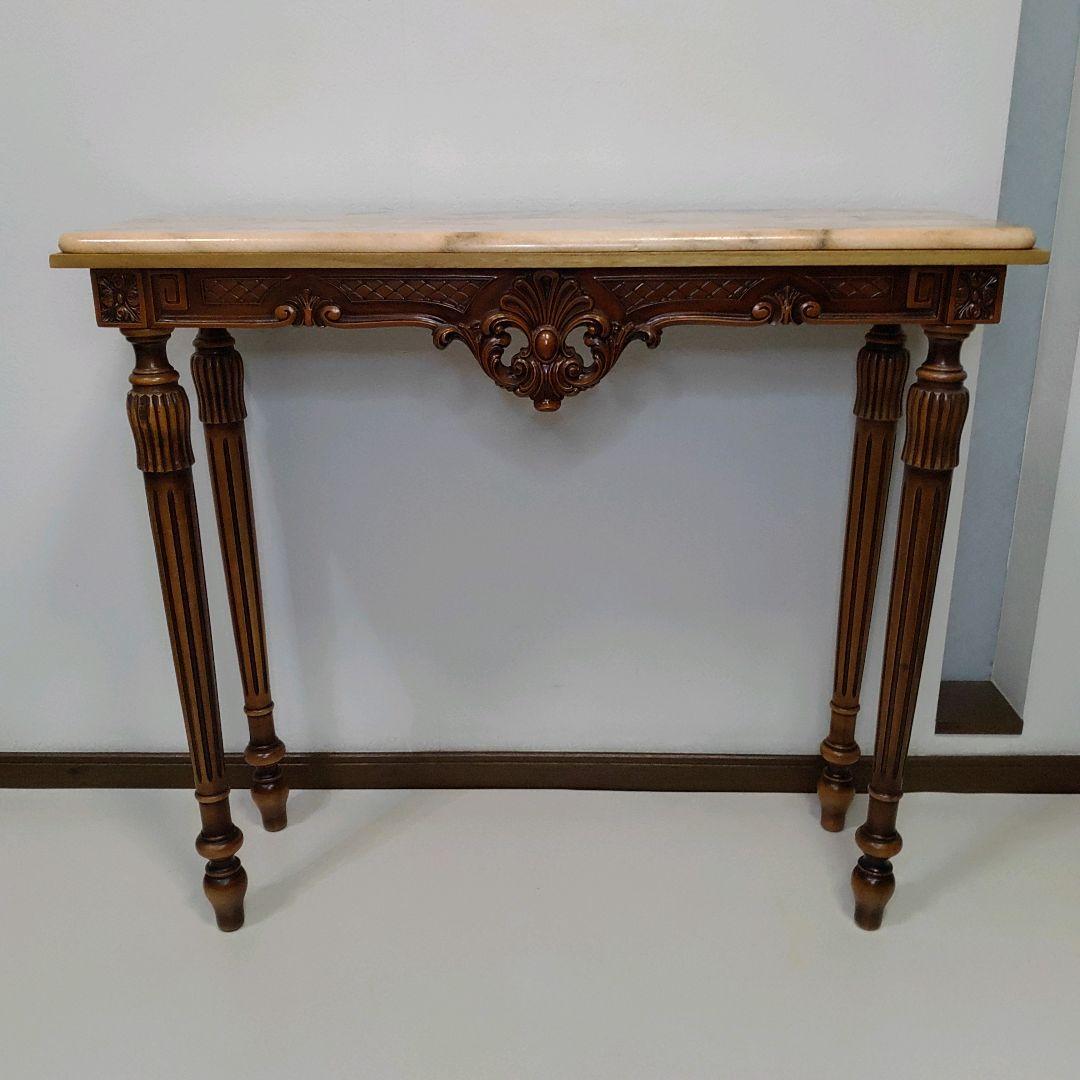 コンソールテーブル サイドテーブル イタリア製 クラシック 彫刻 大理石