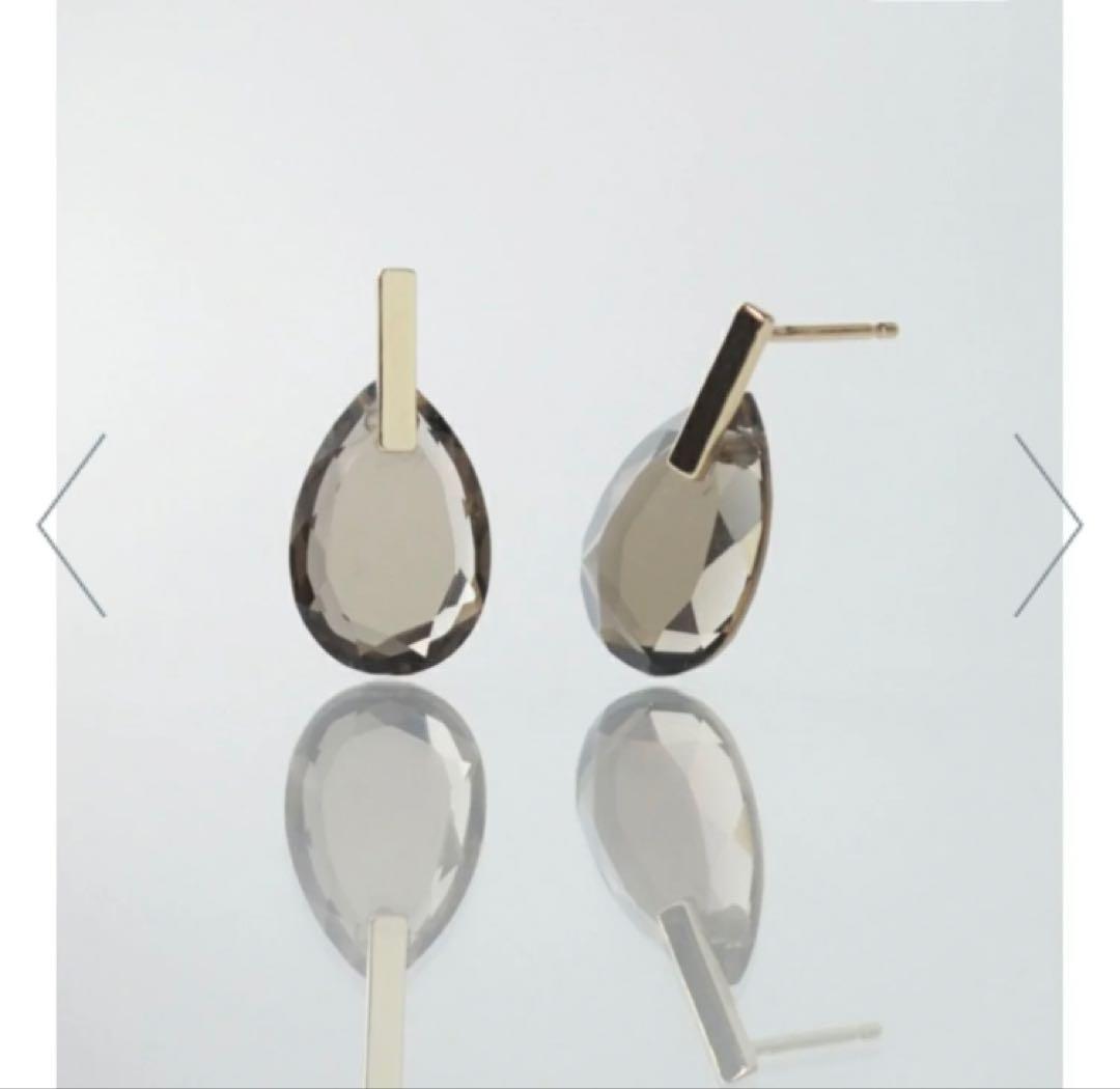 anq. K10 スモーキークォーツ ピアス 現行品