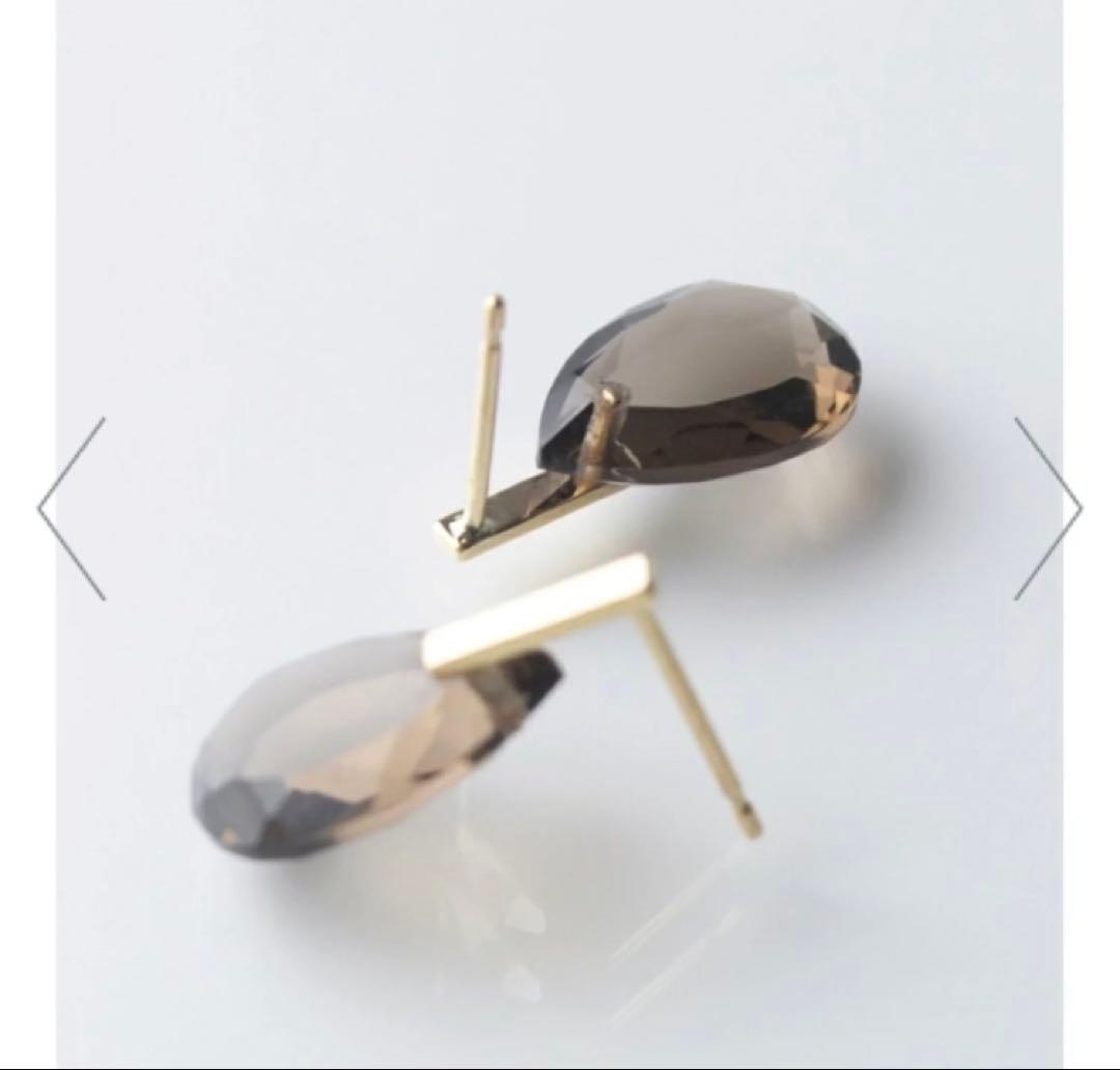anq. K10 スモーキークォーツ ピアス 現行品