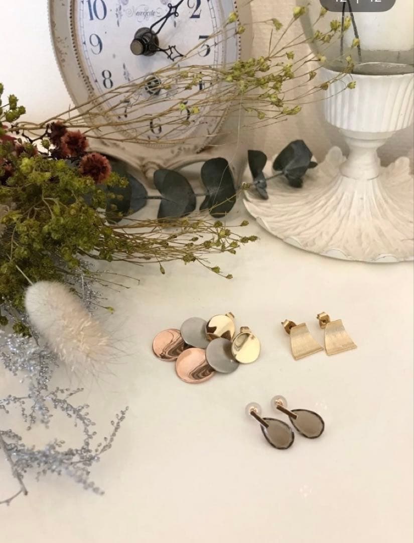 anq. K10 スモーキークォーツ ピアス 現行品