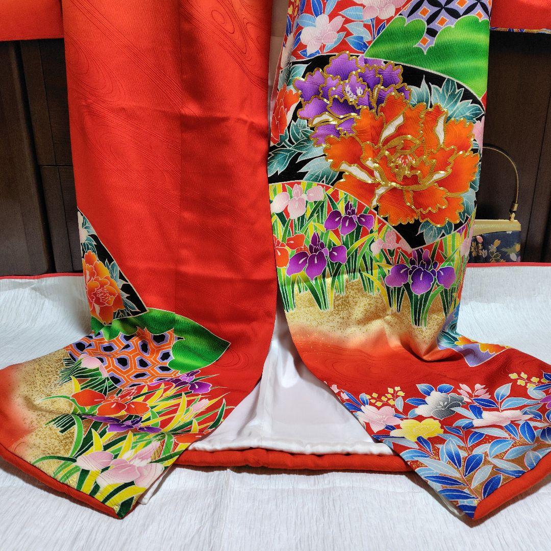 正絹　お引き摺り　お振袖　駒刺繍　暈し　美品