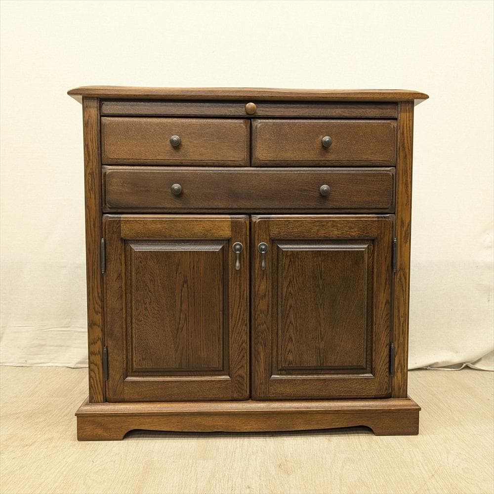 美品　えぞ民芸家具　コンソール　キャビネット　サイドボード　飾り棚　電話台　民藝