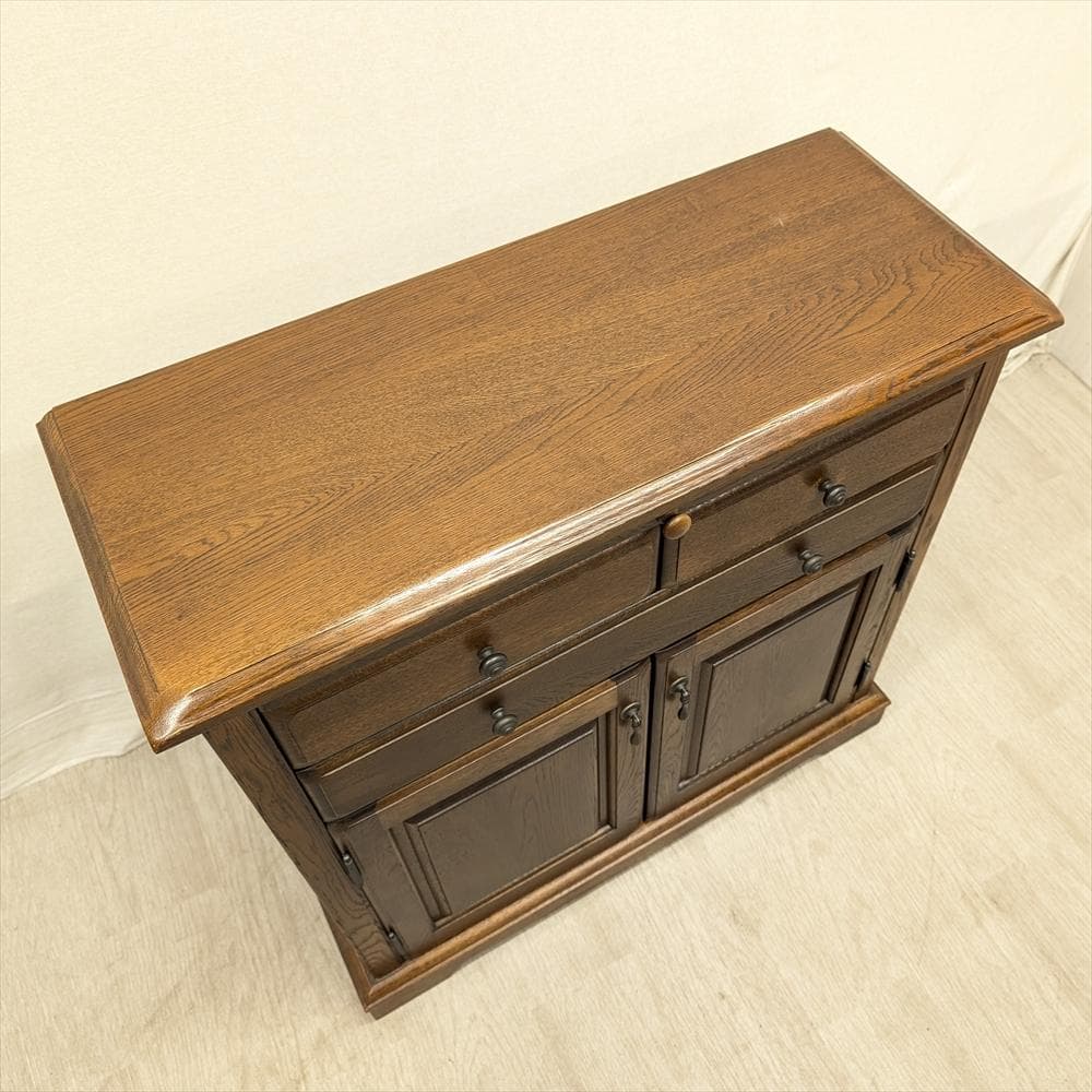 美品　えぞ民芸家具　コンソール　キャビネット　サイドボード　飾り棚　電話台　民藝