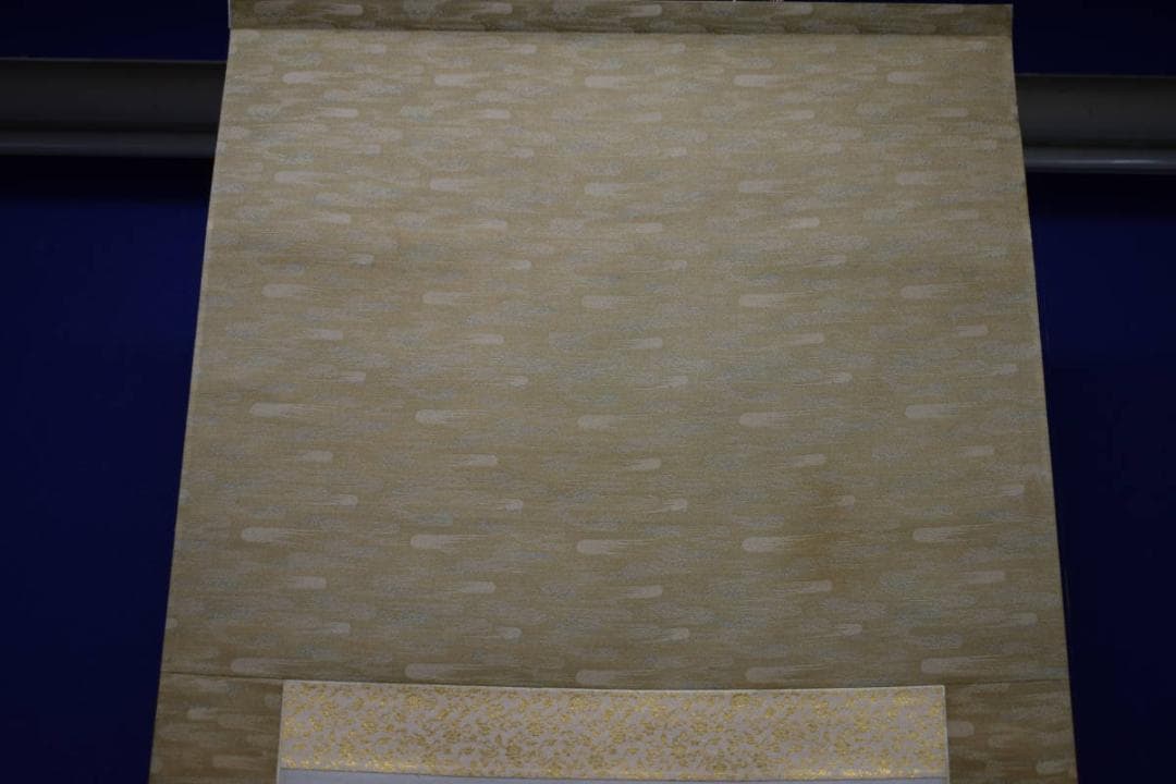 真作/林文塘/春夕/山水桜花図/桐共箱付/布袋屋掛軸HH-915