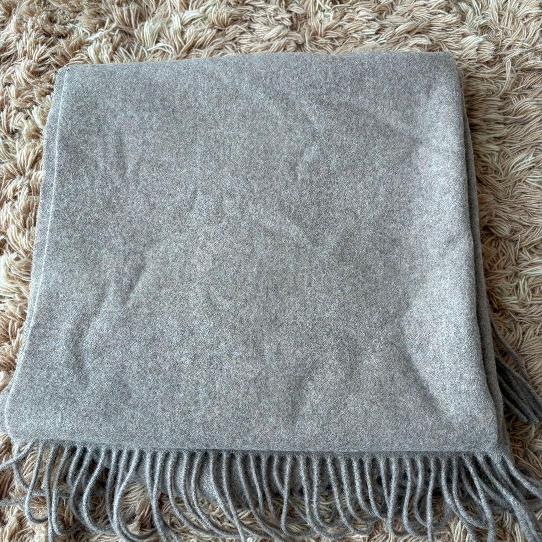 【未使用】ジョンストンズオブエルガン カシミヤ 大判ストール ベージュ 無地