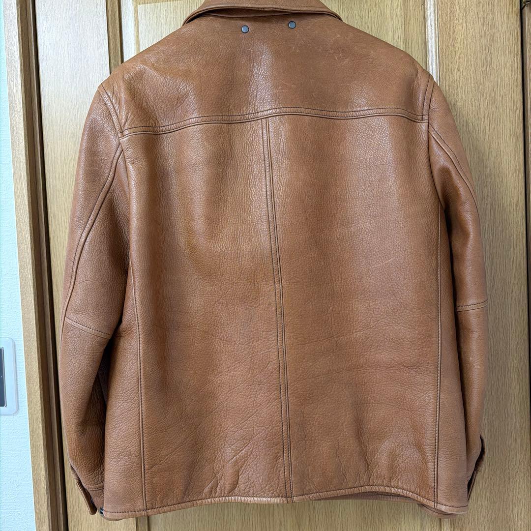 COACH ブラウン シングルライダースジャケット S 牛革