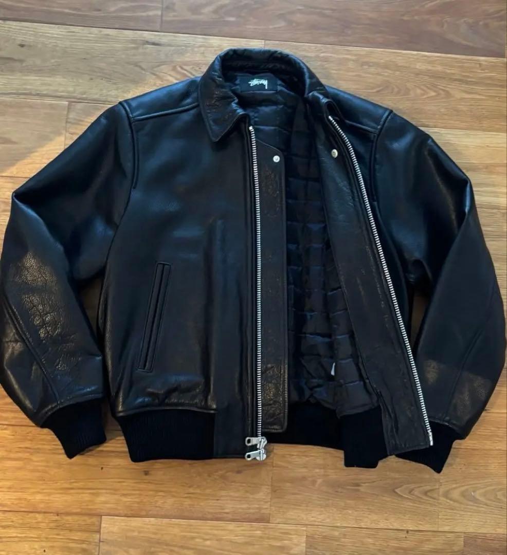 ジャケット・アウター Stussy LEATHER FLIGHT JACKET