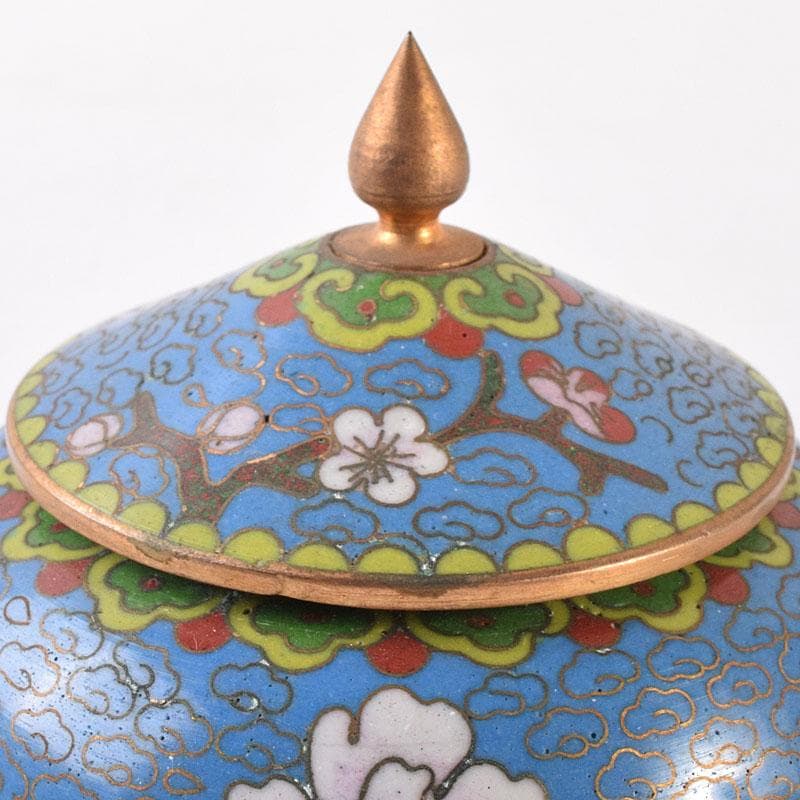 中国　古七宝琺瑯彩　花文　蓋爐　香炉　煎茶碗　3点まとめて　V　R8616