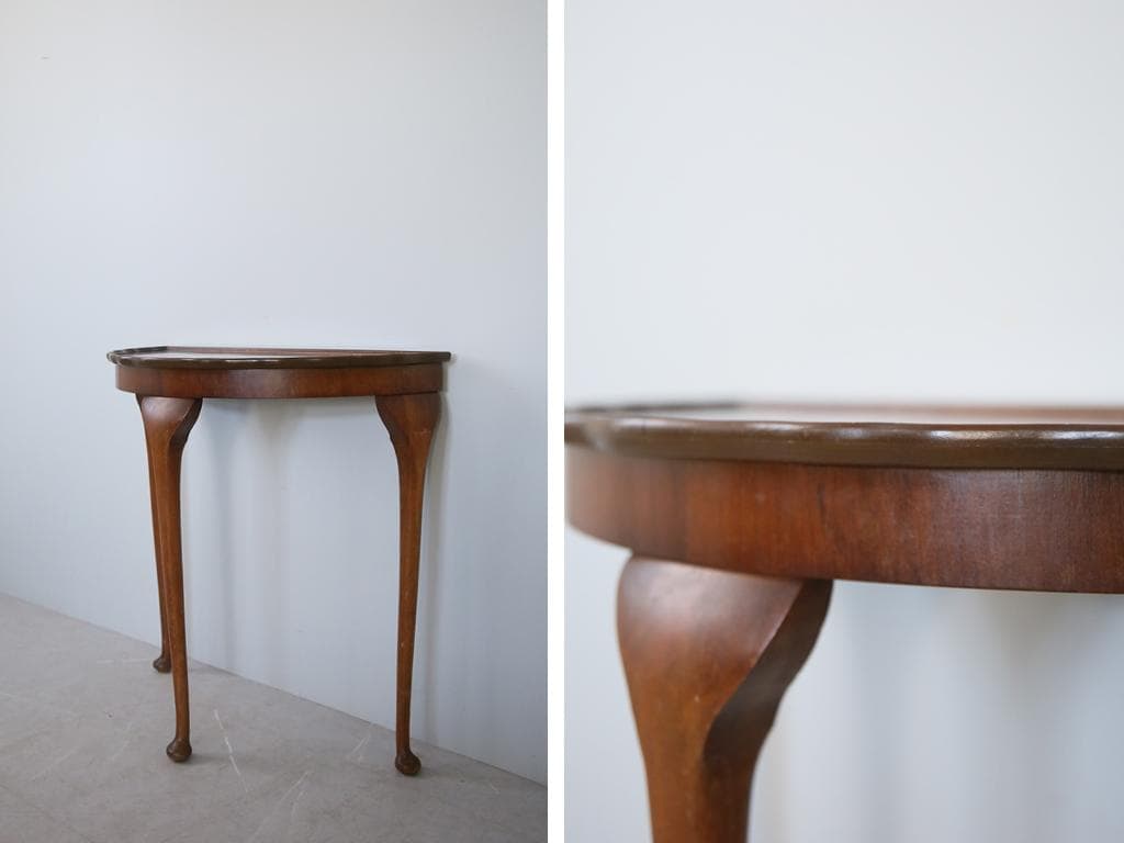 英国アンティーク猫脚コンソールテーブル/木製机/飾り棚サイドテーブル88-173